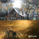 Kentucky Barn  -  18 x 18   Acrylic on canvas