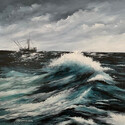 Clipper Ship  24 x 24   Acrylic on canvas