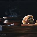Bread and Soup  10 x 20  Acrylic on Canvas