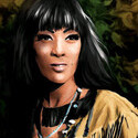 Tura Satana  11 x 14   Acrylic on canvas. SOLD